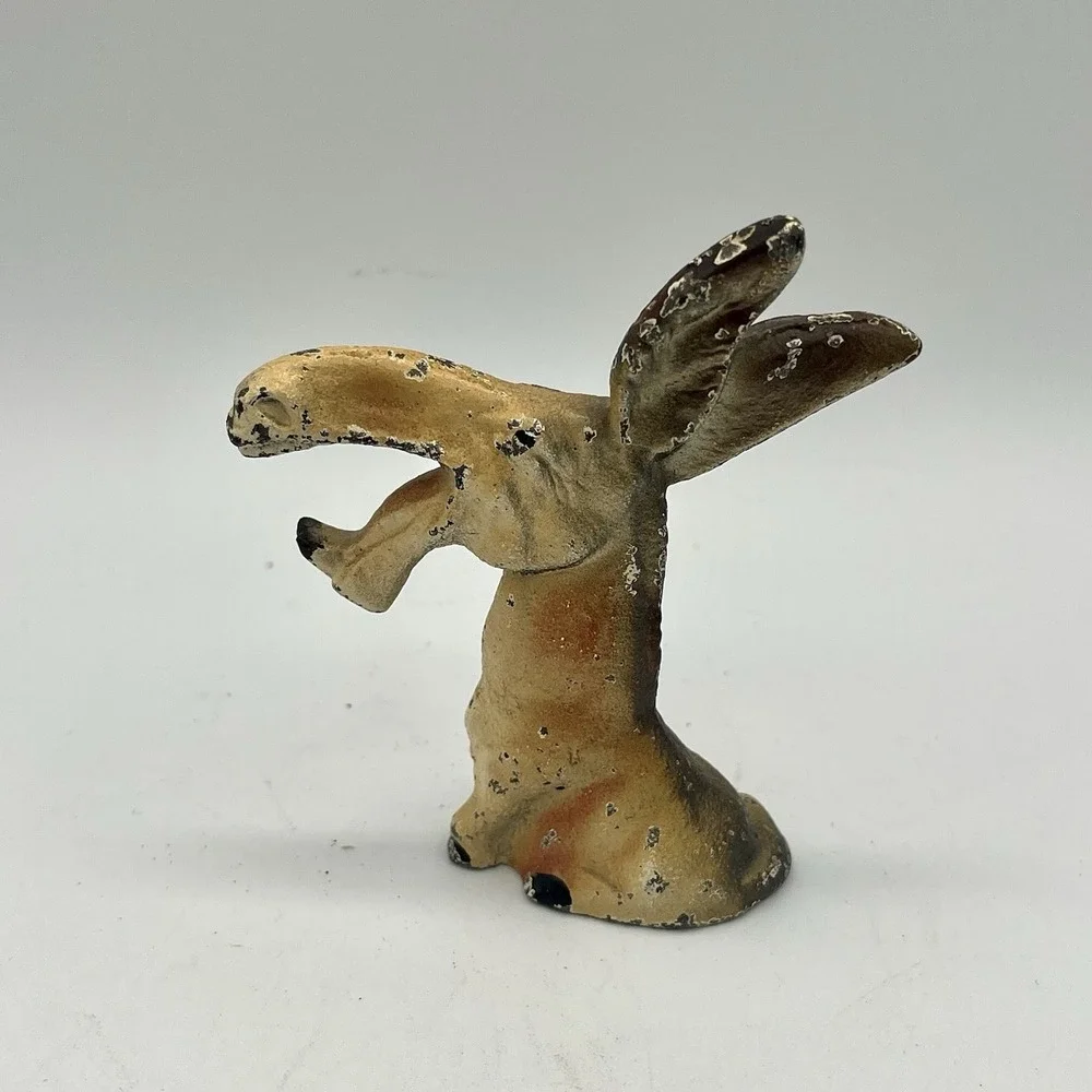 Antique Cast Iron Lauging Donkey Figurine Bottle Opener Vintage Democrat Mule